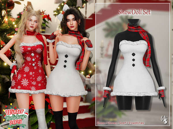 Sims 4 — (Wisteria) SnowDoll Set - Gloves.package by WisteriaSims — Wrap your Sims in the cozy magic of winter with this
