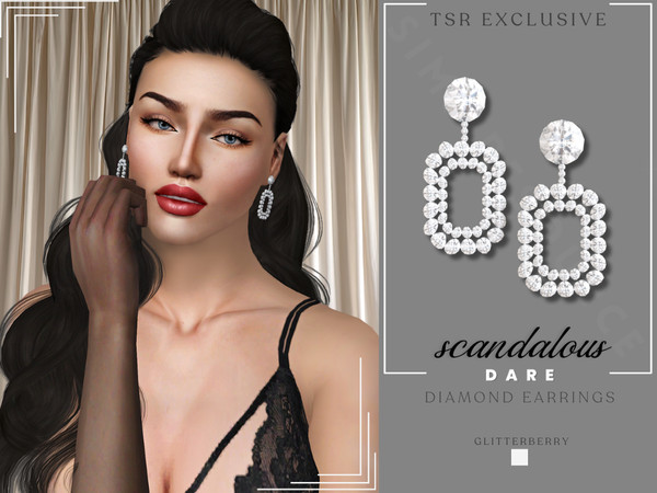 Sims 3 — GlitterberrySims_ScandalousDare-DiamondEarrings by Glitterberryfly — - teen-elder - fully recolorable -