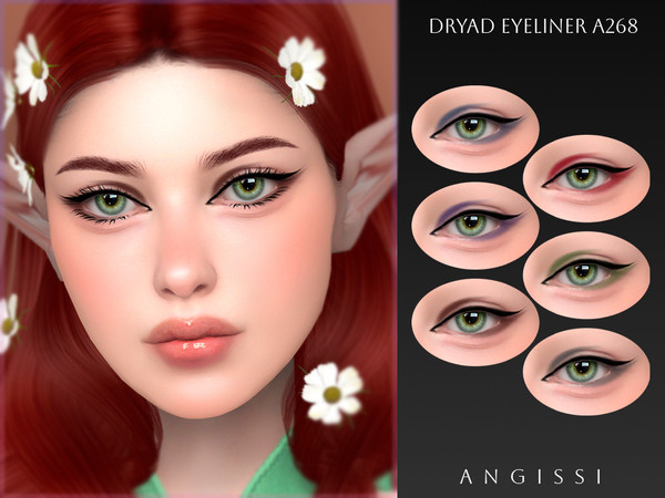 Sims 4 — Dryad Eyeliner A268 by ANGISSI — PREVIEWS MADE USING HQ MODE Makeup category