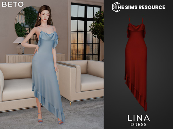 Sims 4 — Lina (Dress) by Beto_ae0 — A minimalist and feminine dress, enjoy it!