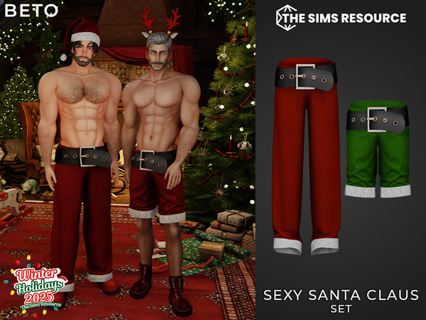 Sims 4 — Sexy Santa Claus - Set by Beto_ae0 — Sexy Santa Claus outfit to heat up Christmas, enjoy!