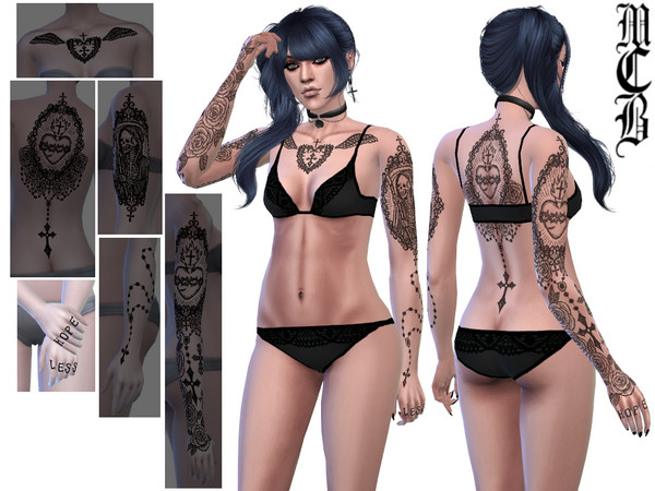 Sims 4 — Hopeless Finger Tattoos by MaruChanBe2 — Gothic inspired tattoos for your cuties.