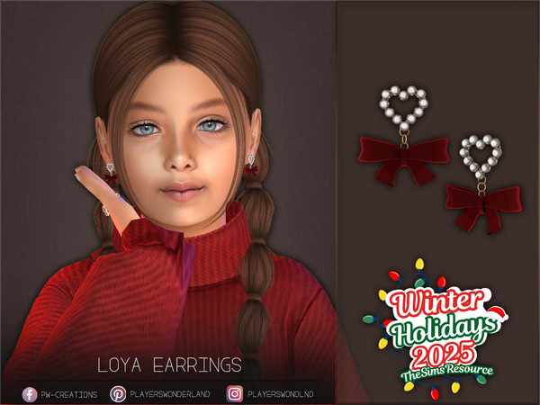 Sims 4 — Loya Earrings Kids by PlayersWonderland — Kids version of my Loya Earrings. - 5 Swatches