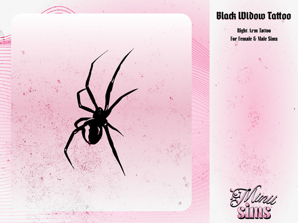 Sims 4 — Black Widow Tattoo - Right Arm by Minii_sims4 — Hi sweethearts!