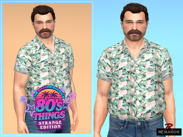 Sims 4 — Hopper Hawaiian  shirt by remaron — Hopper Hawaiian shirt - Stranger Things inspired.
