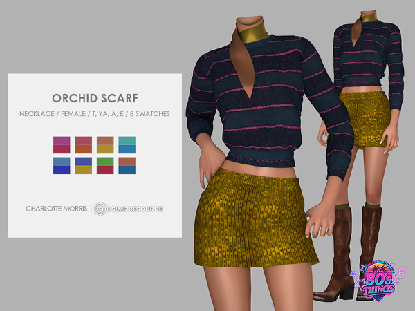 Sims 4 — Orchid Scarf by Charlotte_Morris — 8 swatches