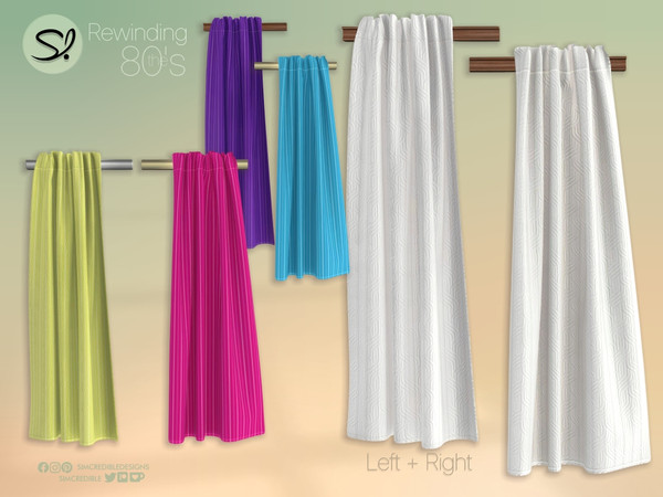 Sims 4 — Rewinding the 80s Curtain Left by SIMcredible! — Step inside and make yourself at home. It's the 80s, after all.