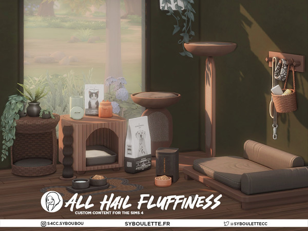 Sims 4 — All Hail Fluffiness - Small pet bed | cat dog by Syboubou — For Sims who believe their decor should stay