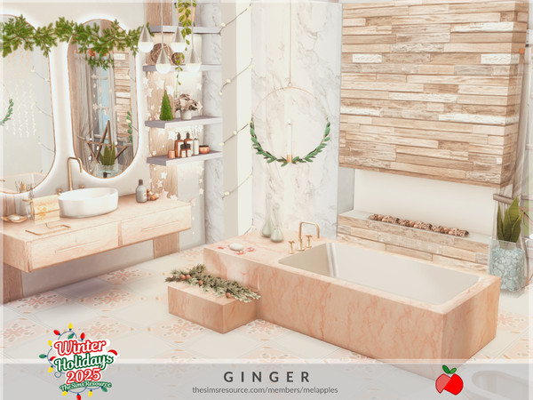 Sims 4 — Ginger - bathroom by melapples — a cozy and warm bathroom. enjoy! 6x5