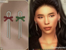 Sims 4 — Festive Earrings - Dangling Diamond Satin Bow Earrings by christopher0672 — This is a fabulous pair of diamond
