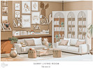 Sims 4 — Sunny Living Room by Moniamay72 — A beautiful cozy living room in light colors.