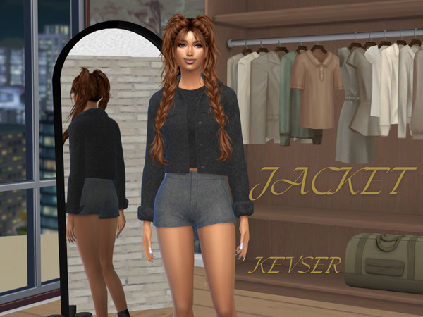 Sims 4 — JACKET BLUSH by kevseryesilyurt10 — TOP