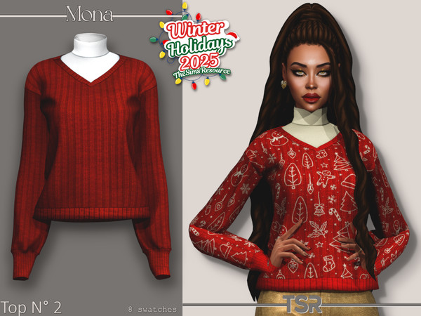 Sims 4 — WinterHolidays_Wool sweater by Mona — -New mesh-