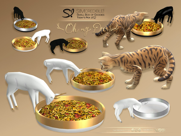Sims 4 — Oh My Deer Pet Food Bowl - CATS and DOGS by SIMcredible! — It's SIMcredible! Small box of goodies #12 - Your
