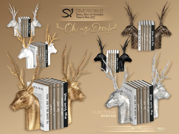 Sims 4 — Oh My Deer Bookend by SIMcredible! — It's SIMcredible! Small box of goodies #12 - Your lovely source for living