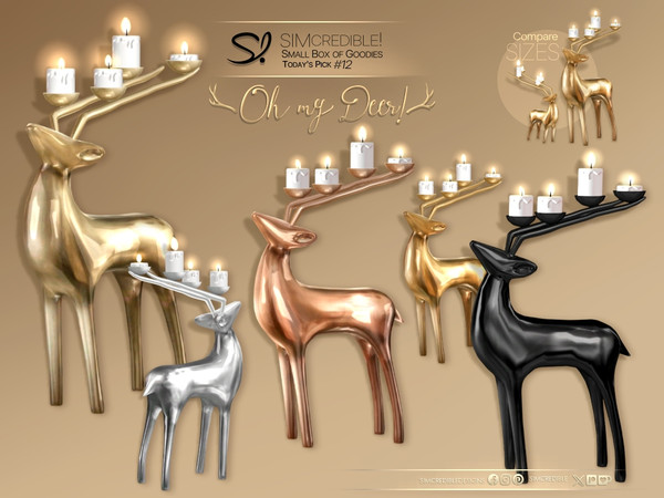 Sims 4 — Oh My Deer Candle Holder by SIMcredible! — It's SIMcredible! Small box of goodies #12 - Your lovely source for