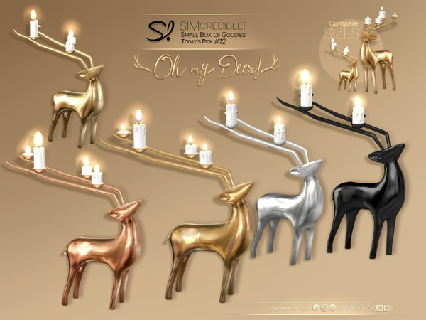 Sims 4 — Oh My Deer Candle Holder Small by SIMcredible! — It's SIMcredible! Small box of goodies #12 - Your lovely source