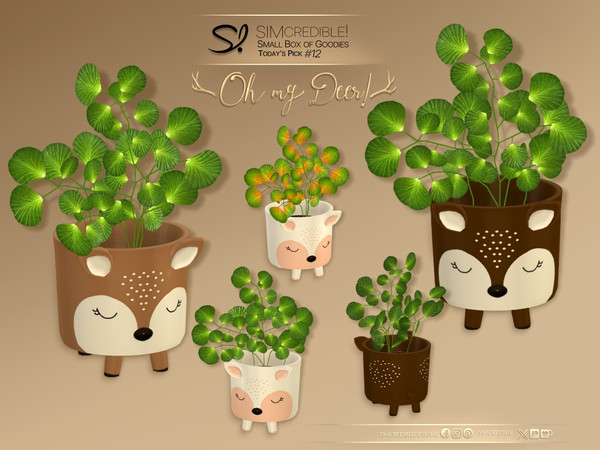 Sims 4 — Oh My Deer Potted Plant by SIMcredible! — It's SIMcredible! Small box of goodies #12 - Your lovely source for