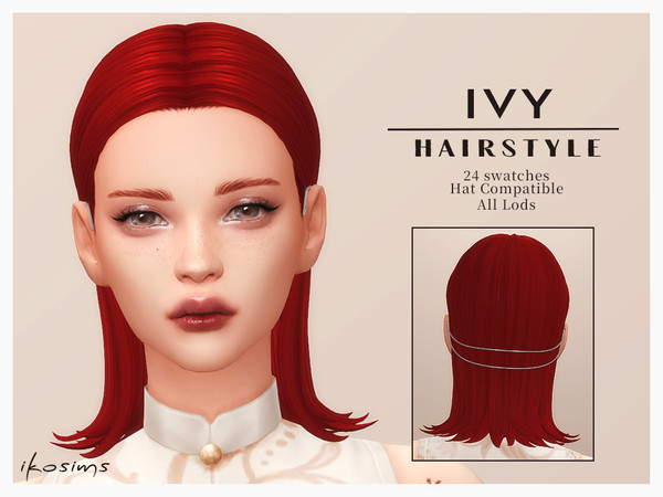 Sims 4 — Ivy Hair V3 by iko-sims — - New mesh by me