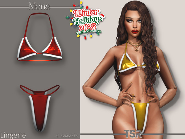 Sims 4 — WinterHolidays_Silk Lingerie by Mona — -New mesh-