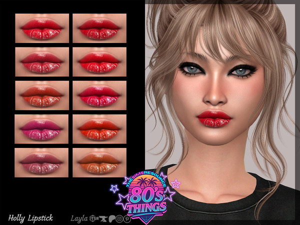 Sims 4 — 80's Things - Glossy Lipstick by Layla — Female Glossy Lipstick Previews were made using HQ Mod