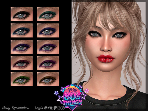 Sims 4 — 80's Things - Holly Eyeshadow by Layla — Female eyeshadow Previews were made using HQ Mod