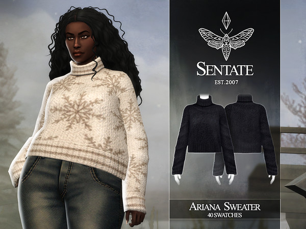 Sims 4 — Ariana Sweater by Sentate — A fuzzy mohair sweater perfect for the festive season