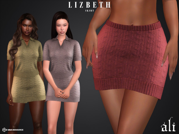 Sims 4 — LIZBETH skirt by ali1 — Wool Short Skirt