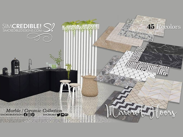 Sims 4 — SIMcredible Mirrored Floors - Tiles Marble Ceramic by SIMcredible! — We worked for a good while on this project