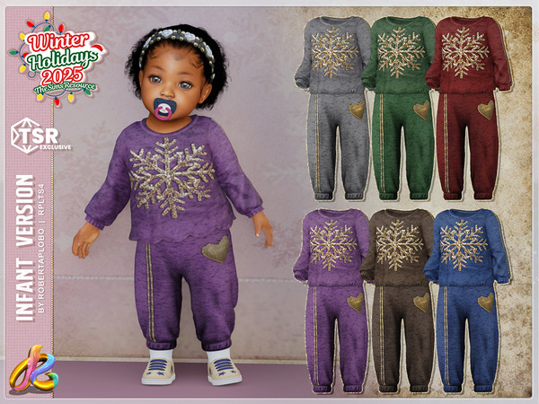 Sims 4 — RPLts4 Top 331 v2 - Infant by RobertaPLobo — Holiday Set with Snowflake and Sparkly Heart - 331 v2
