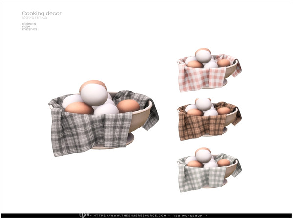 Sims 4 — Cooking decor - eggs  basket by Severinka_ — Cooking decor set for kitchen decoration. Part 1 8 items: