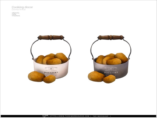 Sims 4 — Cooking decor - potatoes  basket by Severinka_ — Cooking decor set for kitchen decoration. Part 1 8 items: