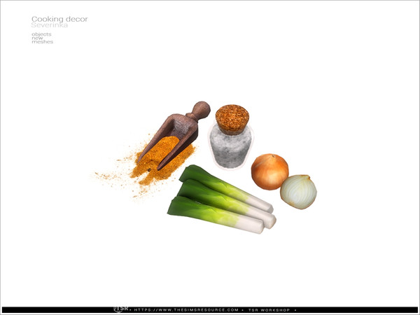 Sims 4 — Cooking decor - veggy and spices by Severinka_ — Cooking decor set for kitchen decoration. Part 1 8 items: