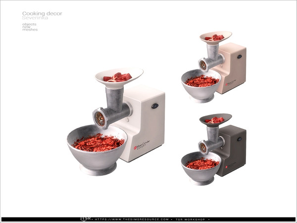Sims 4 — Cooking decor - meat grinder by Severinka_ — Cooking decor set for kitchen decoration. Part 1 8 items: