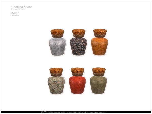 Sims 4 — Cooking decor - spices by Severinka_ — Cooking decor set for kitchen decoration. Part 1 8 items: