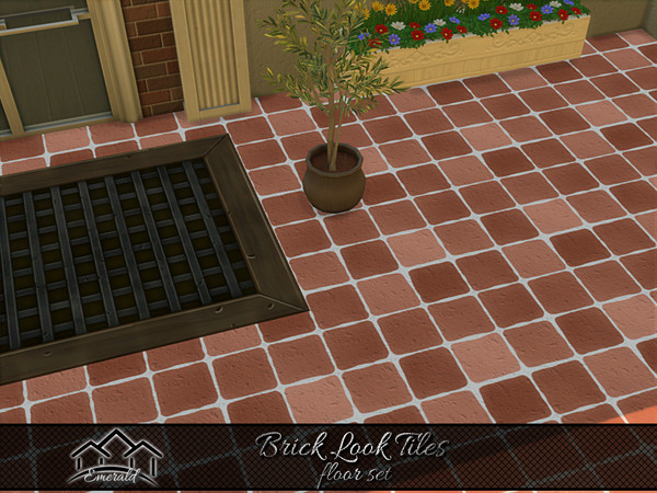 Sims 4 — Brick Look Tiles floor 1 by Emerald — Brick look tiles are a beautiful material that adds color and texture to