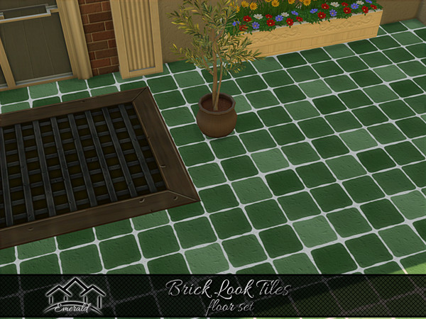 Sims 4 — Brick Look Tiles floor 3 by Emerald — Brick look tiles are a beautiful material that adds color and texture to