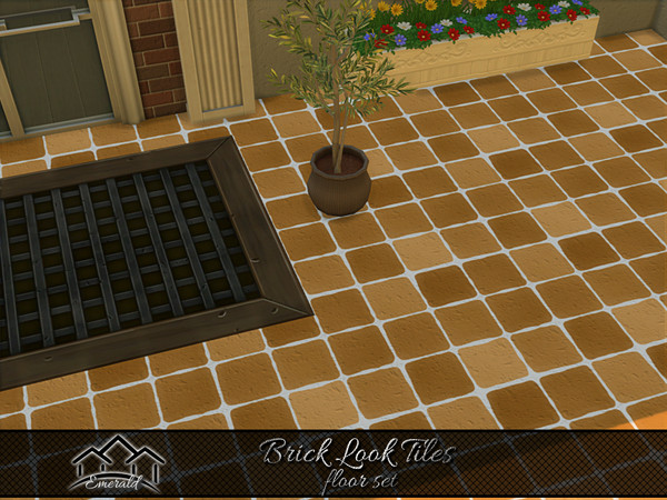 Sims 4 — Brick Look Tiles floor 4 by Emerald — Brick look tiles are a beautiful material that adds color and texture to