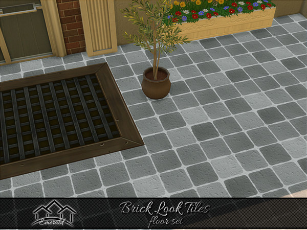 Sims 4 — Brick Look Tiles floor 5 by Emerald — Brick look tiles are a beautiful material that adds color and texture to