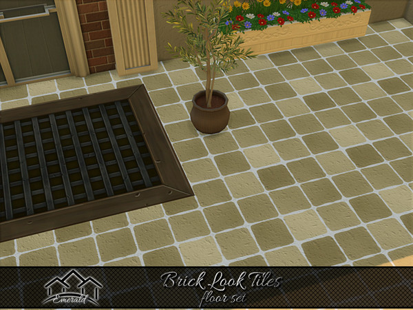 Sims 4 — Brick Look Tiles floor 6 by Emerald — Brick look tiles are a beautiful material that adds color and texture to