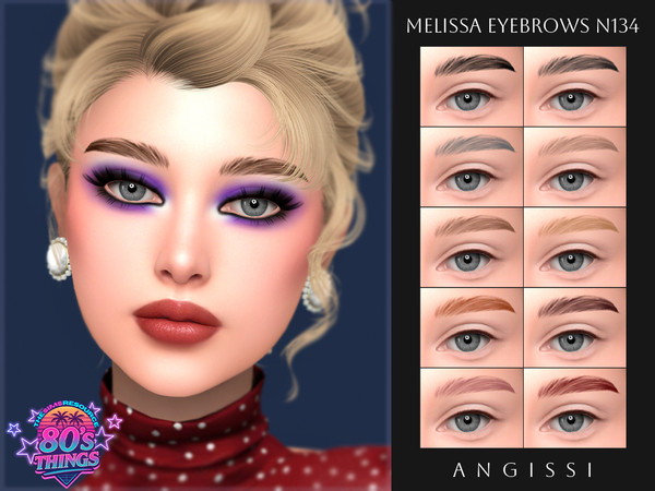 Sims 4 — 80's Melissa Eyebrows N134 by ANGISSI — PREVIEWS MADE USING HQ MOD Female Teen to elder