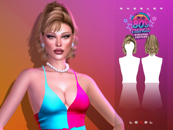 Sims 4 — LEXEL - Wheeler curly ponytail updo (adult hairstyle) by LEXEL_s — 30 swatches