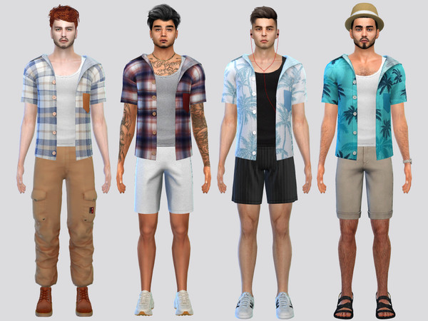 Sims 4 — Somar Open Button Shirt by McLayneSims — TSR EXCLUSIVE