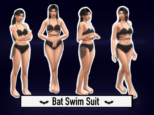 Sims 4 — Bat Swim Suit by cosmic_descent — All LODS HQ Textures