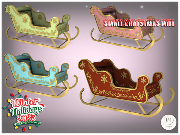 Sims 4 — jomsims WinterHolidays2025 small Christmas mill deco sleigh by jomsims — WinterHolidays2025 Small Christmas Mill