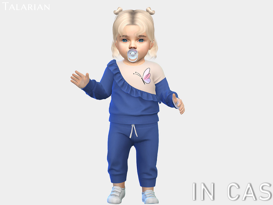 Sims 4 Child Ruffle The Sims Resource | Aria Butterfly Ruffle Outfit (Infant)
