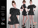Sims 4 — OSHA - Cocktail Mini Dress by Helsoseira — Style - Puff sleeve festive cocktail mini dress
