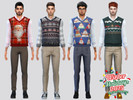 Sims 4 — Casual Holiday Vest Shirt by McLayneSims — TSR EXCLUSIVE