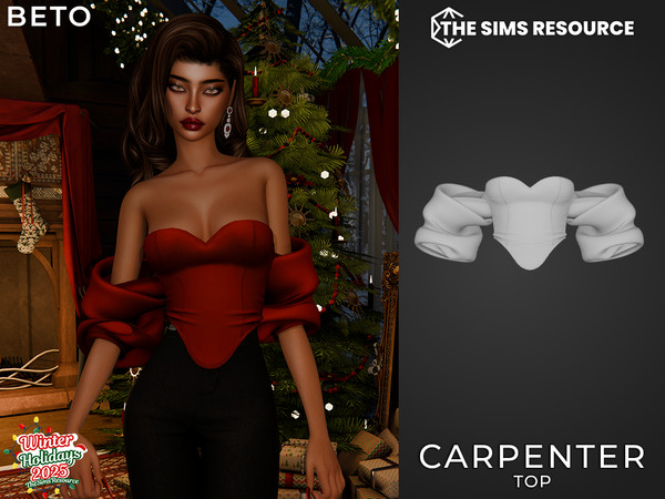 Sims 4 — Carpenter (Top) by Beto_ae0 — Elegant blouse, sophisticated and perfect for the New Year's Eve party