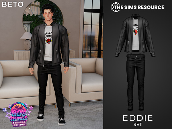 Sims 4 — By Beto - Eddie (Pants) by Beto_ae0 — Outfit inspired by an iconic series, perfect for bad boys and daring